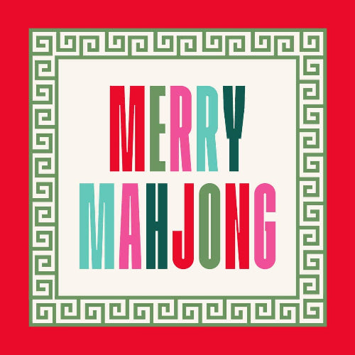 soiree-sisters Holiday Cocktail Napkins | Merry Mahjong