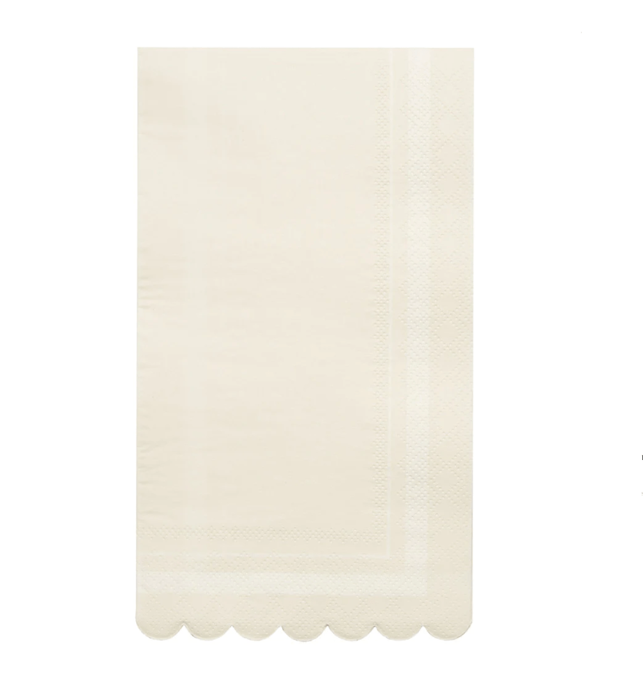 Sophistiplate Party Cream Scalloped Guest Napkins