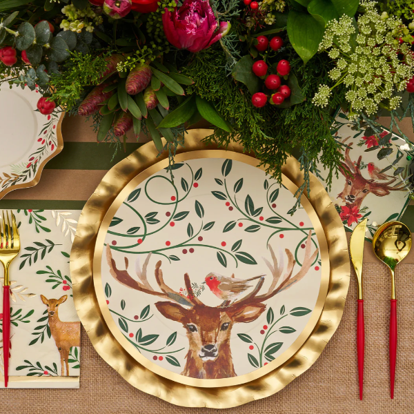 Christmas Forest Wavy Dinner Plate