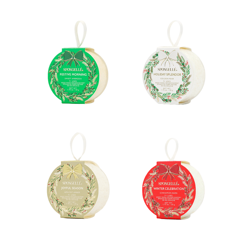 Spongellé Holiday Wreath Body Buffer Assorted Pack