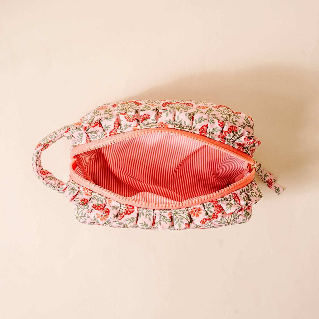 The Darling Effect Essentials Quilted Cosmetic Pouch-Everbloom Dusty Rose