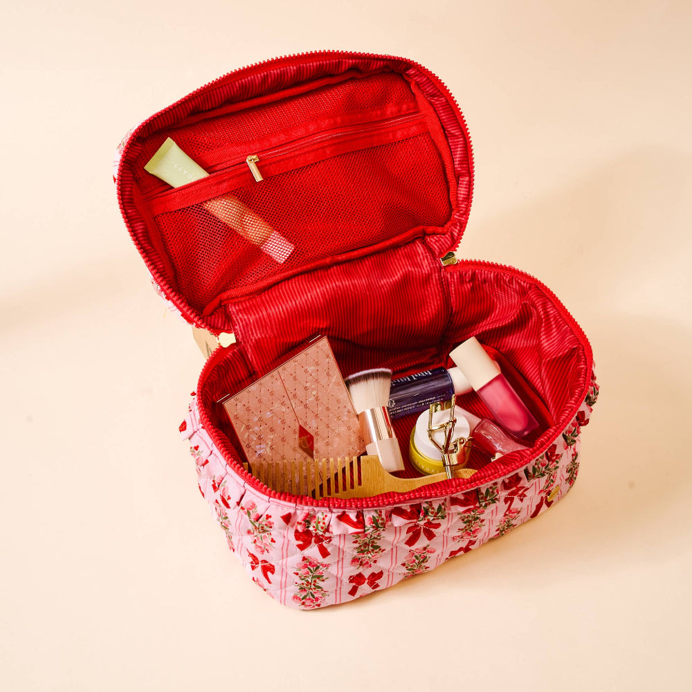 The Darling Effect Glam & Go Quilted Cosmetic Bag-Oh So Merry