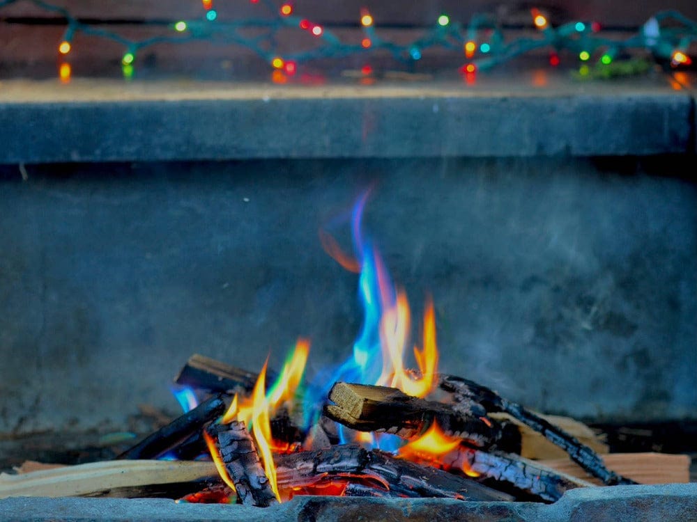 TOPS Malibu Christmas Magic Rainbow Flames Yule Logs