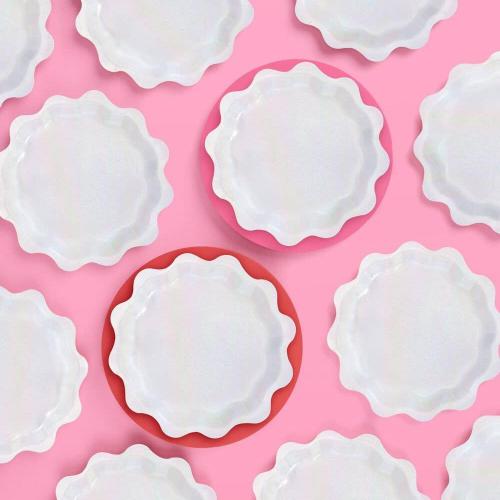 xo, Fetti White Shimmer Plates, Bachelorette, Birthday Decor