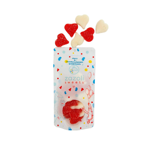 Zazoli Sweets LLC Sour Cherry & Strawberry Banana Gummi Hearts