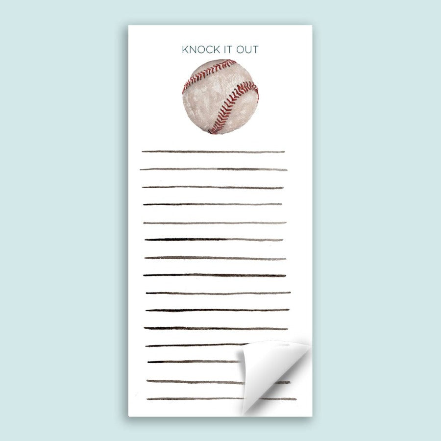 Baseball Knock it Out Notepad