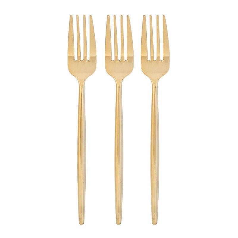 Chic Gold Forks, Plastic