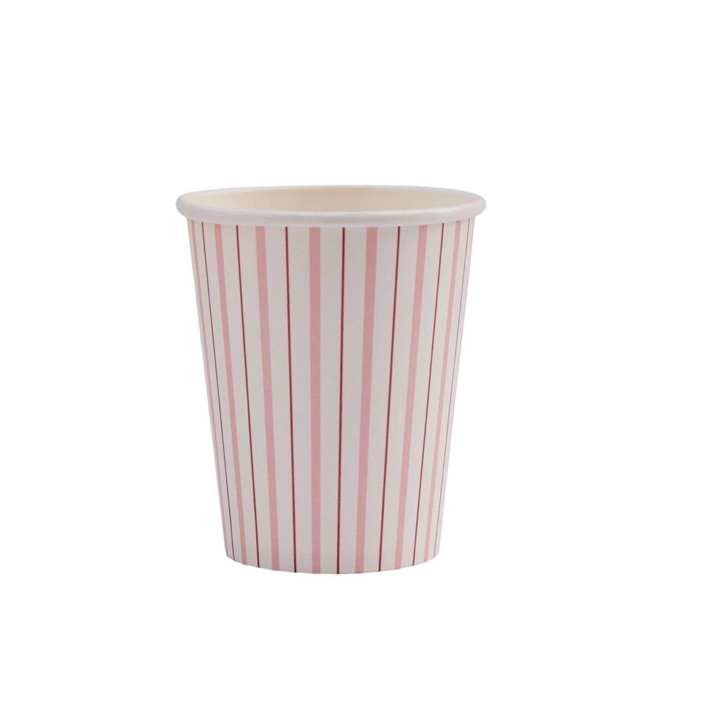 Pink Fine Stripes Cups
