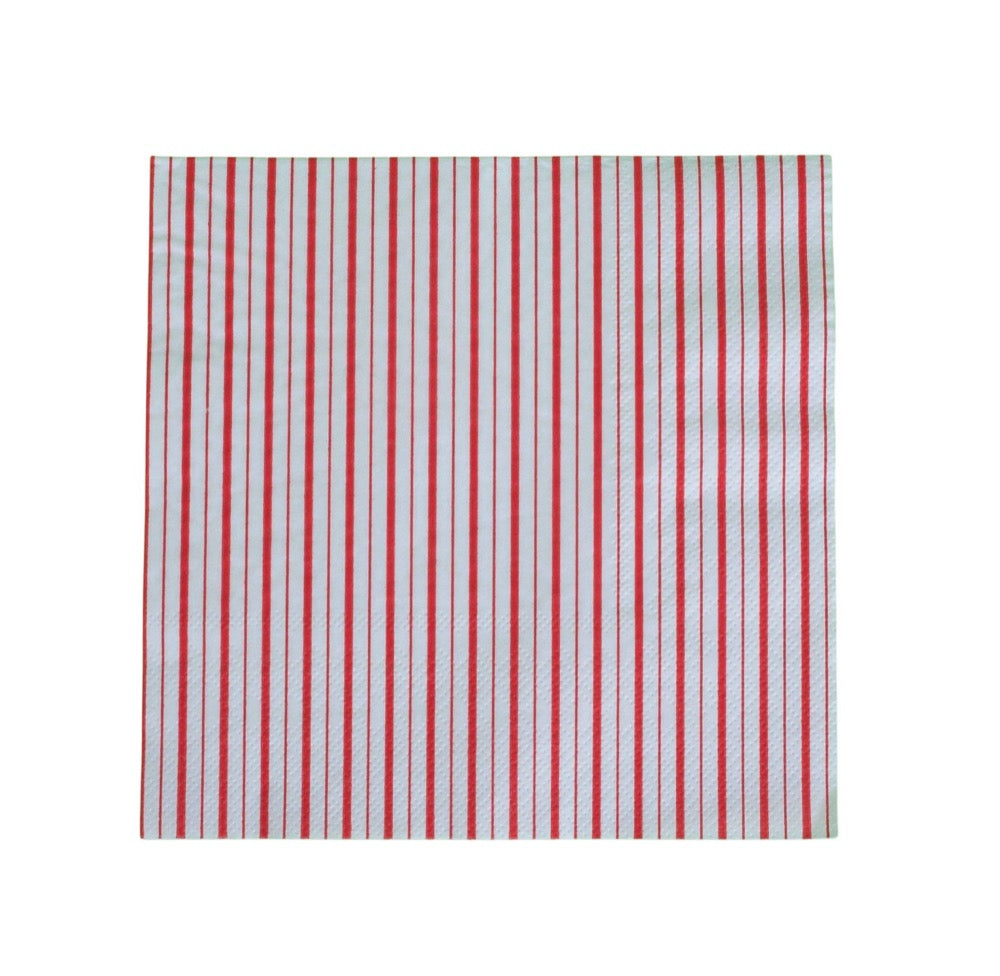 Red Fine Stripes Napkins (Set of 16)