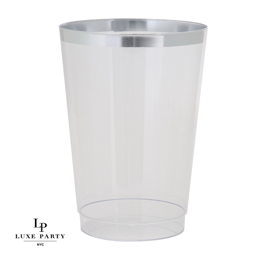 Clear Silver Plastic Cups