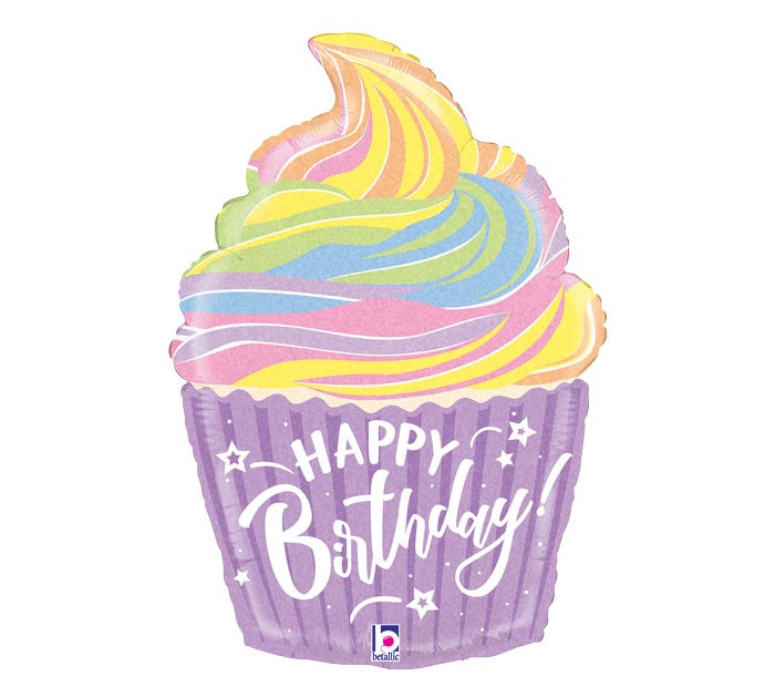 Pastel Birthday Cupcake Balloon