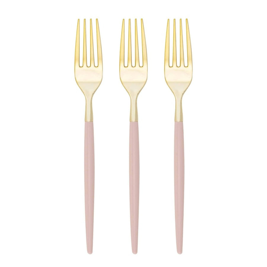 Chic Blush and Gold Forks
