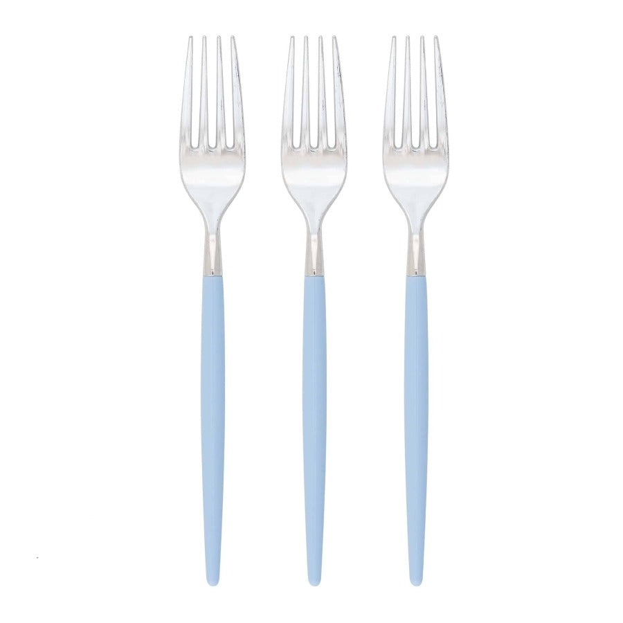 Chic Blue Silver Forks