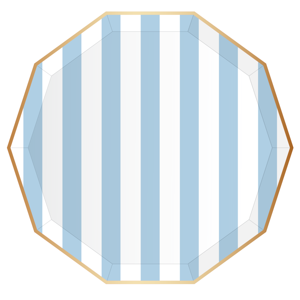 Sky Blue Cabana Stripe Plates