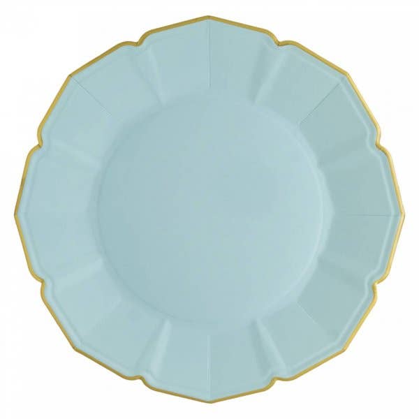 Sky Blue Silk Dinner Plates