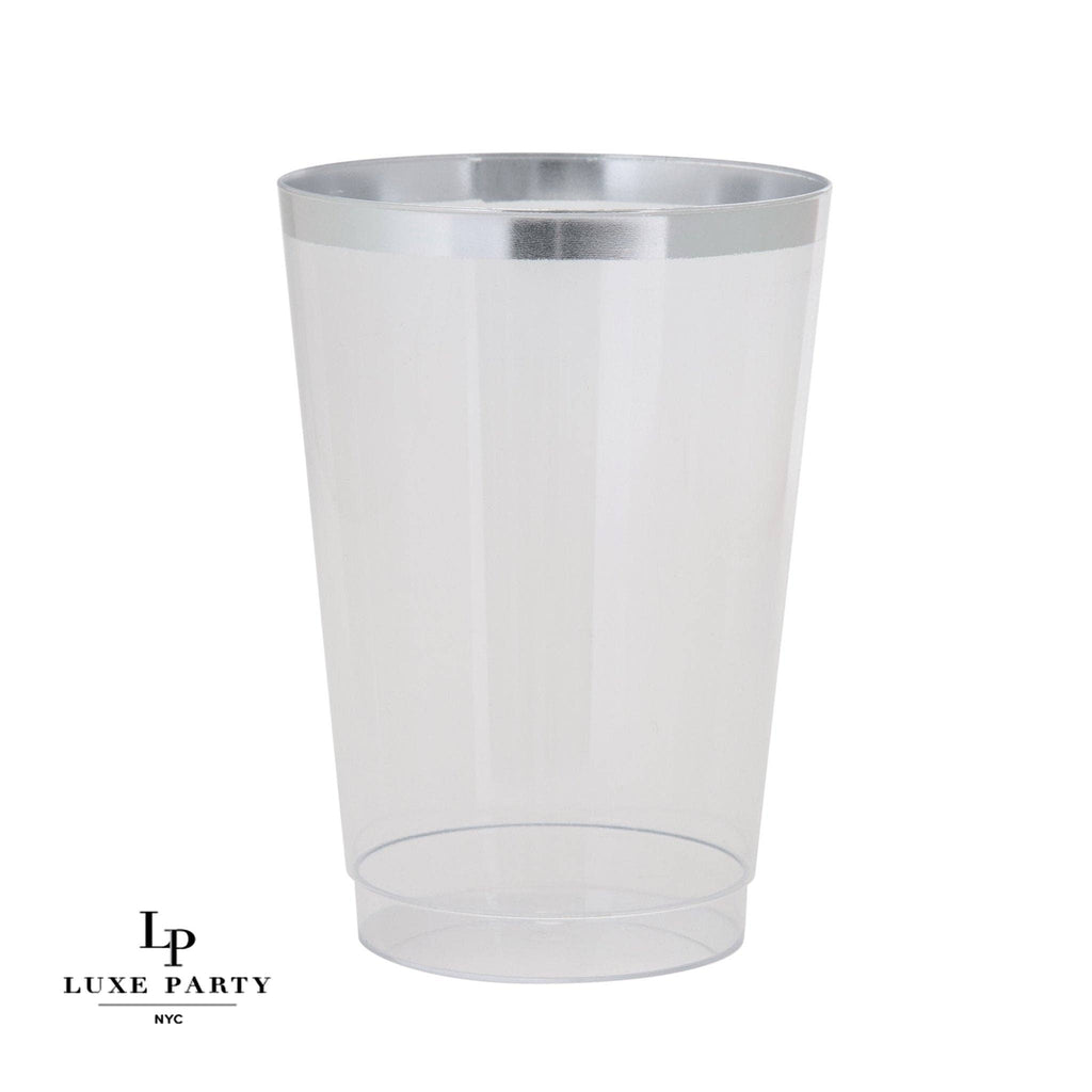 Clear Plastic Silver Cups 9oz