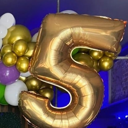 Gold Number Balloons (Betallic)