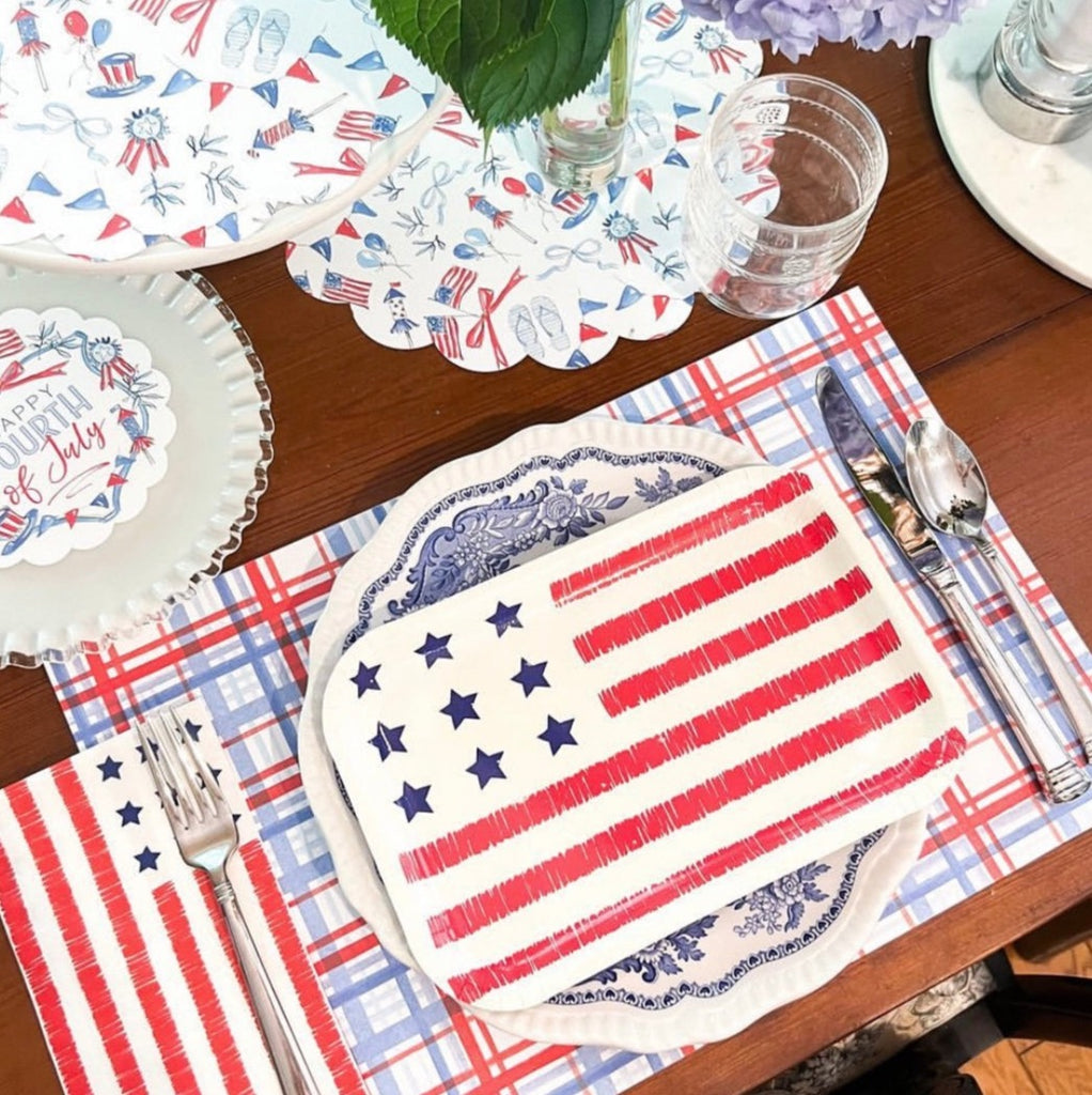 Red White Blue Plaid Placemats
