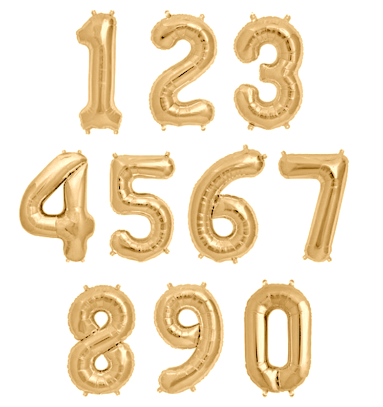 Gold Number Balloons (Betallic)
