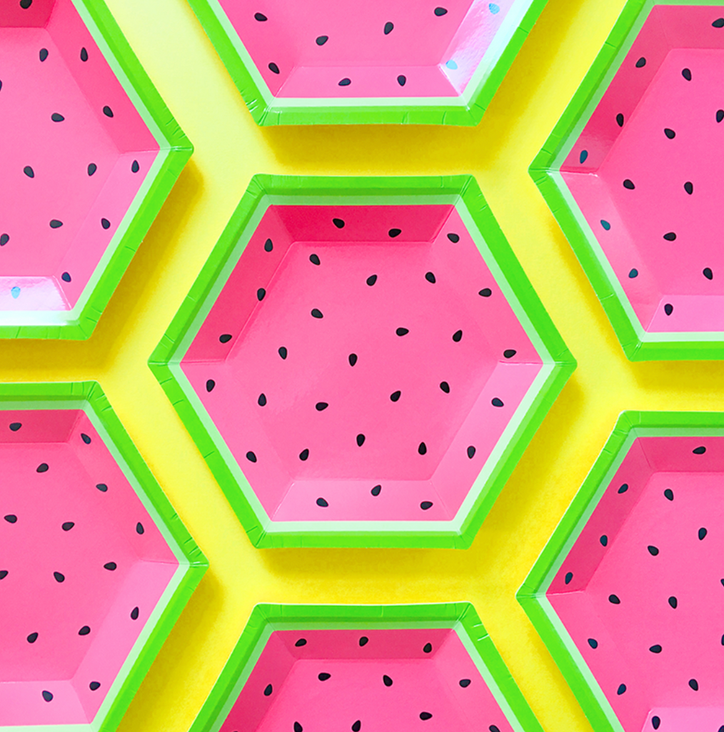Watermelon Hexagon Plates