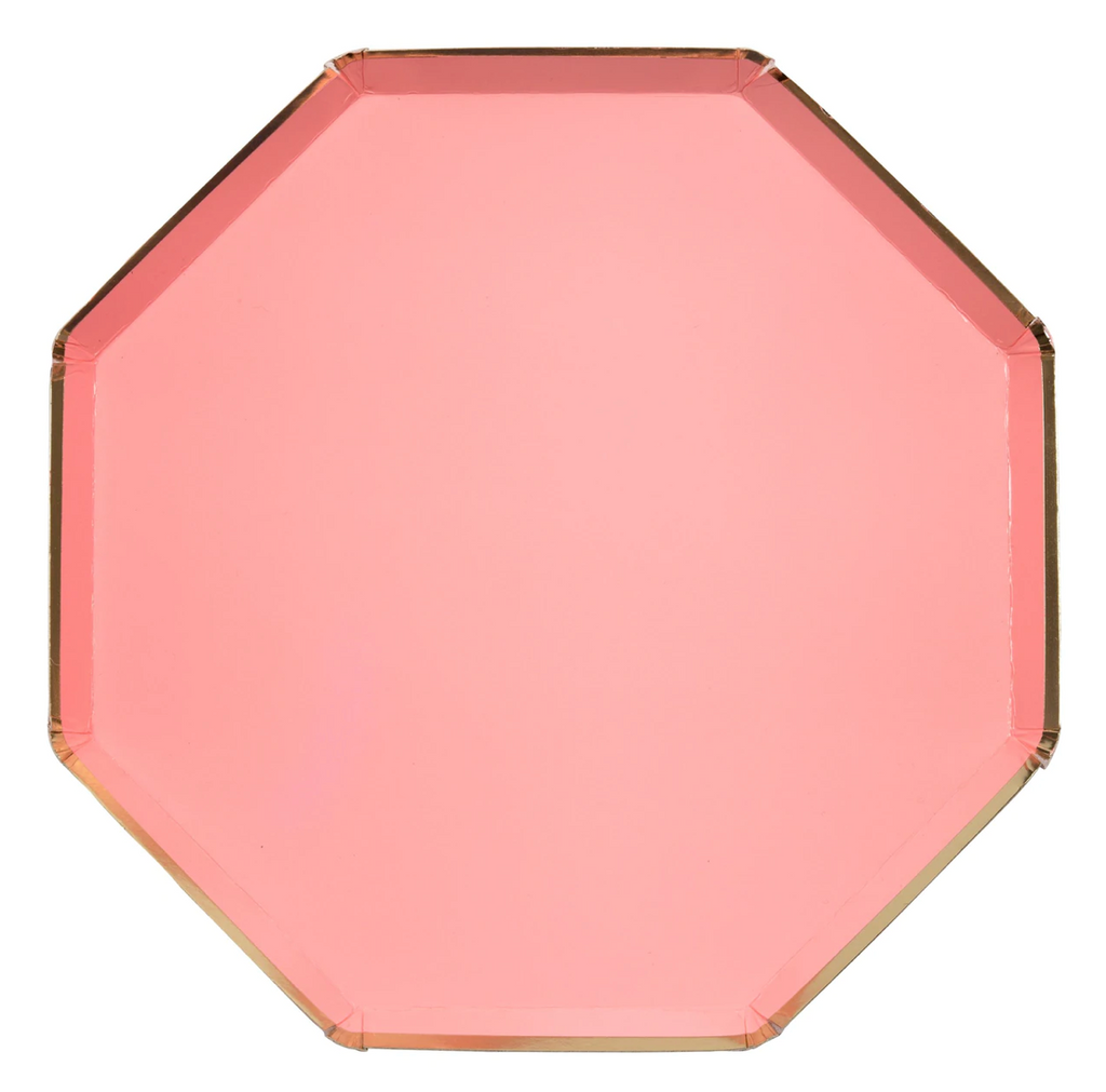 Neon Coral Pink Plate Large