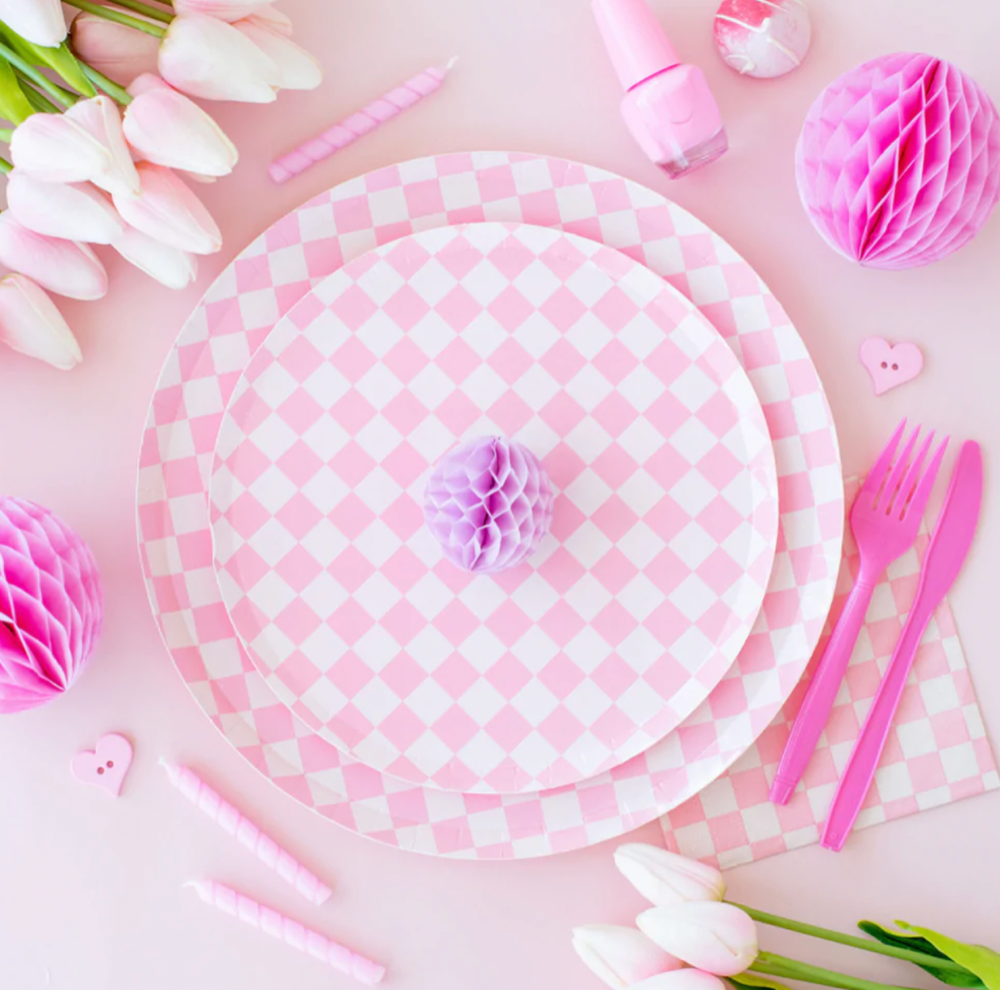Check It! Tickle Me Pink Plates - Small