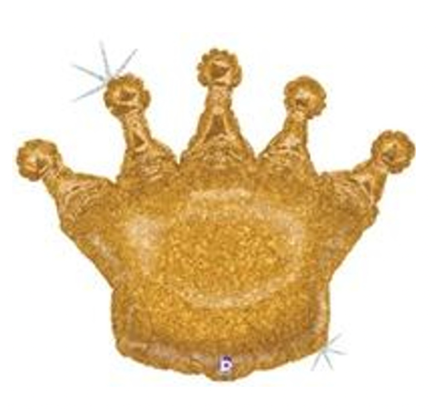 Gold Glitter Crown Balloon