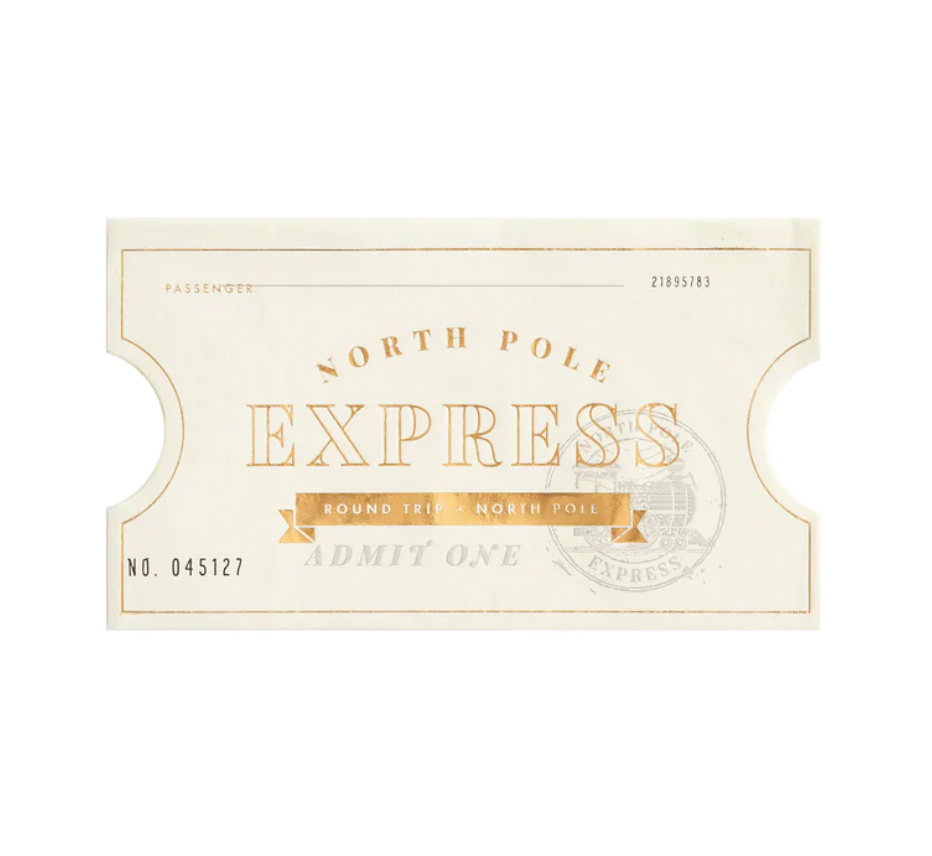 North Pole Express Ticket Napkin