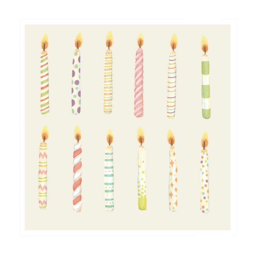 Birthday Candle Cocktail Napkin - Pastel