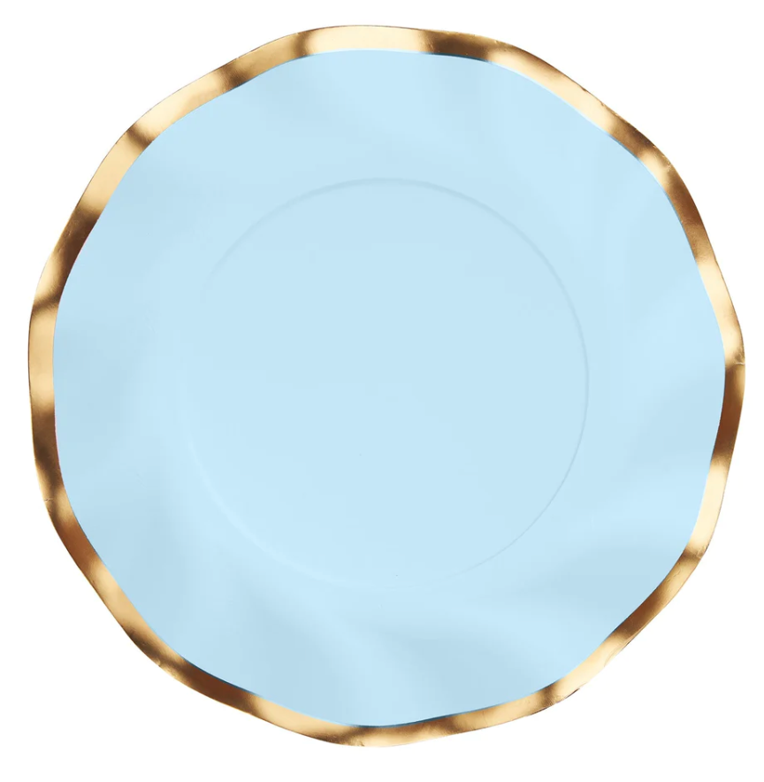Everyday Sky Blue Wavy Dinner Plate
