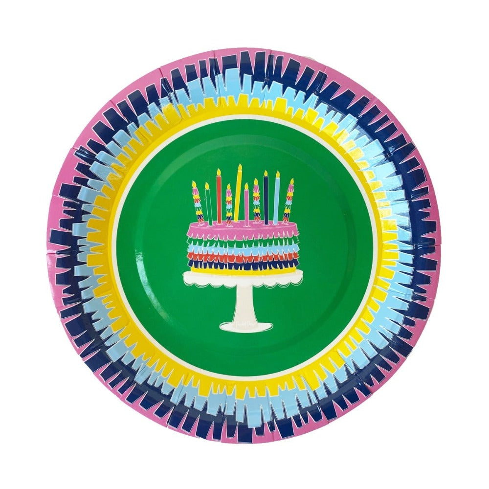 packed party cake plate