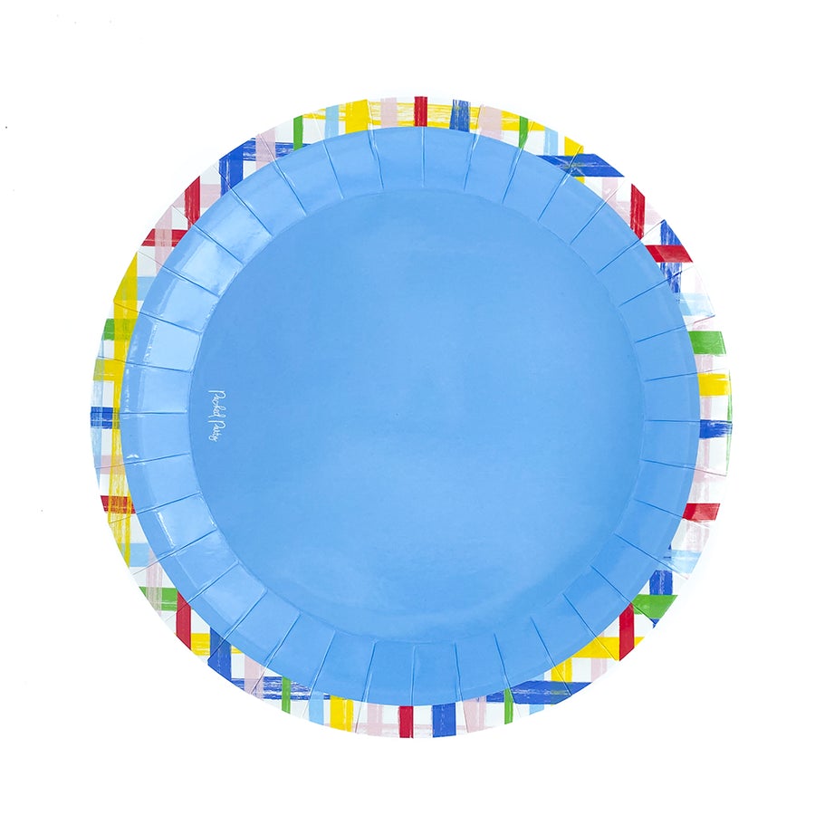 packed party plaid plates
