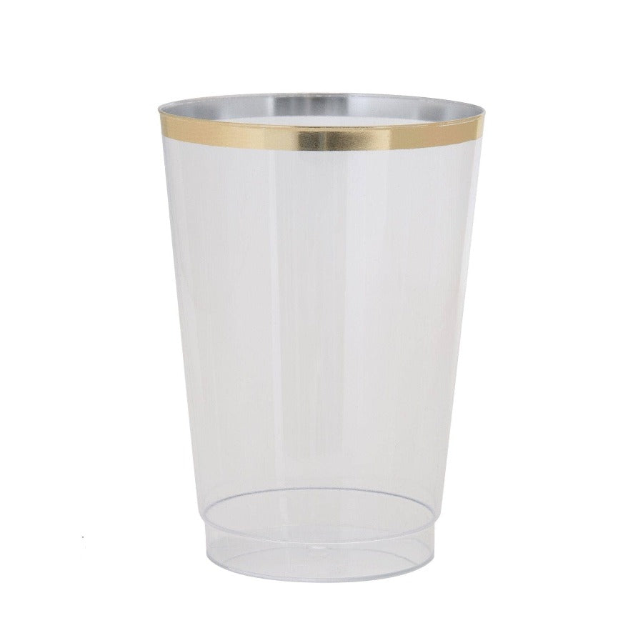 Clear Gold Plastic Cups 9oz