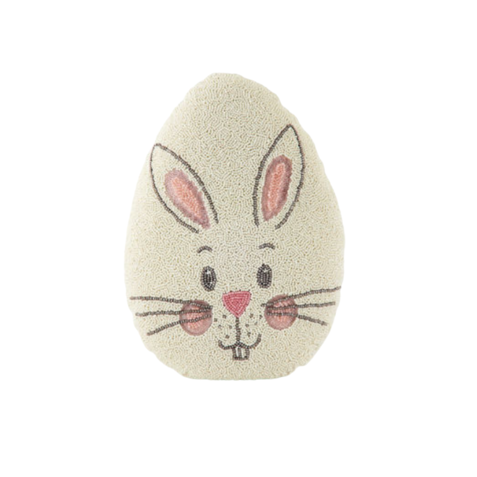 Beaded Bunny Easter Egg Pillow
