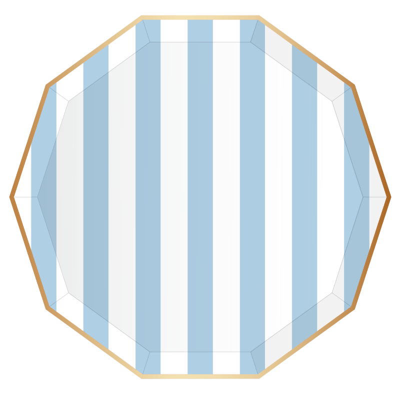 Bonjour Fête Party Sky Blue Cabana Stripe Plates