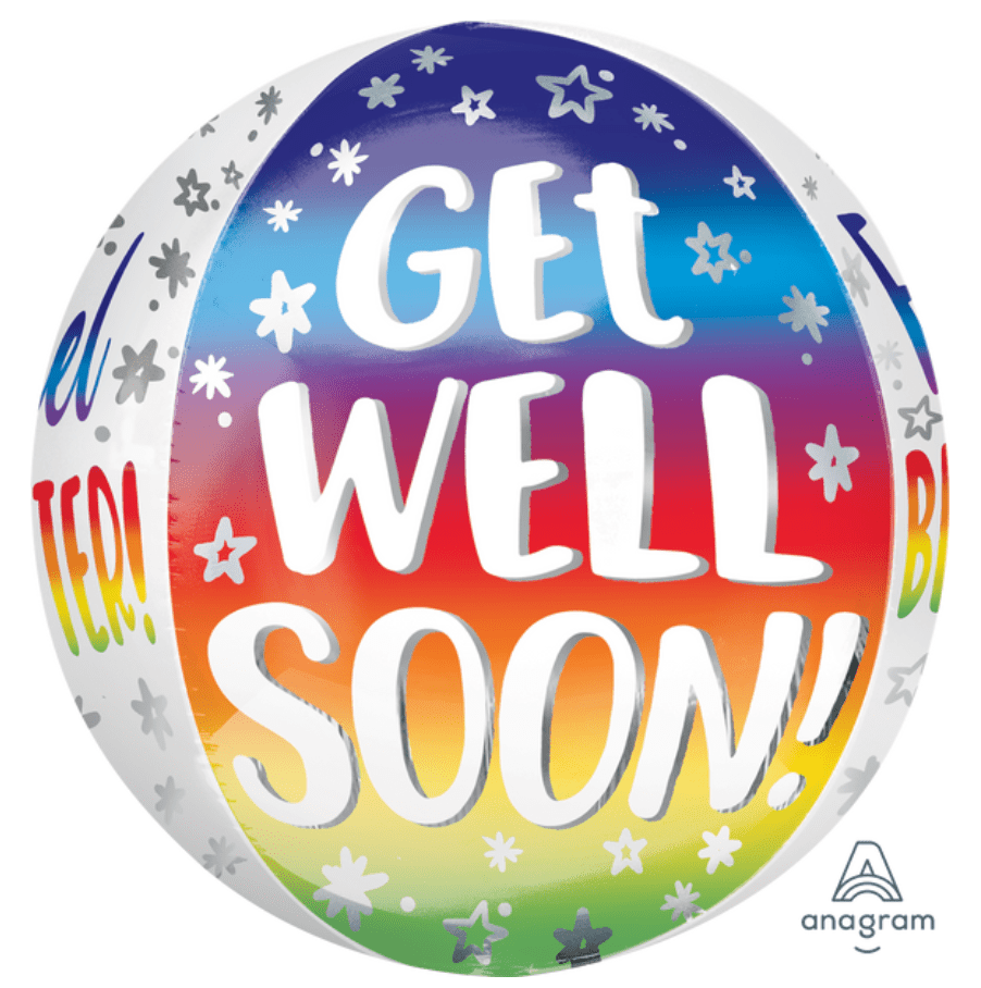 Burton + Burton Balloons Get Well Soon Rainbow Orbz Balloon