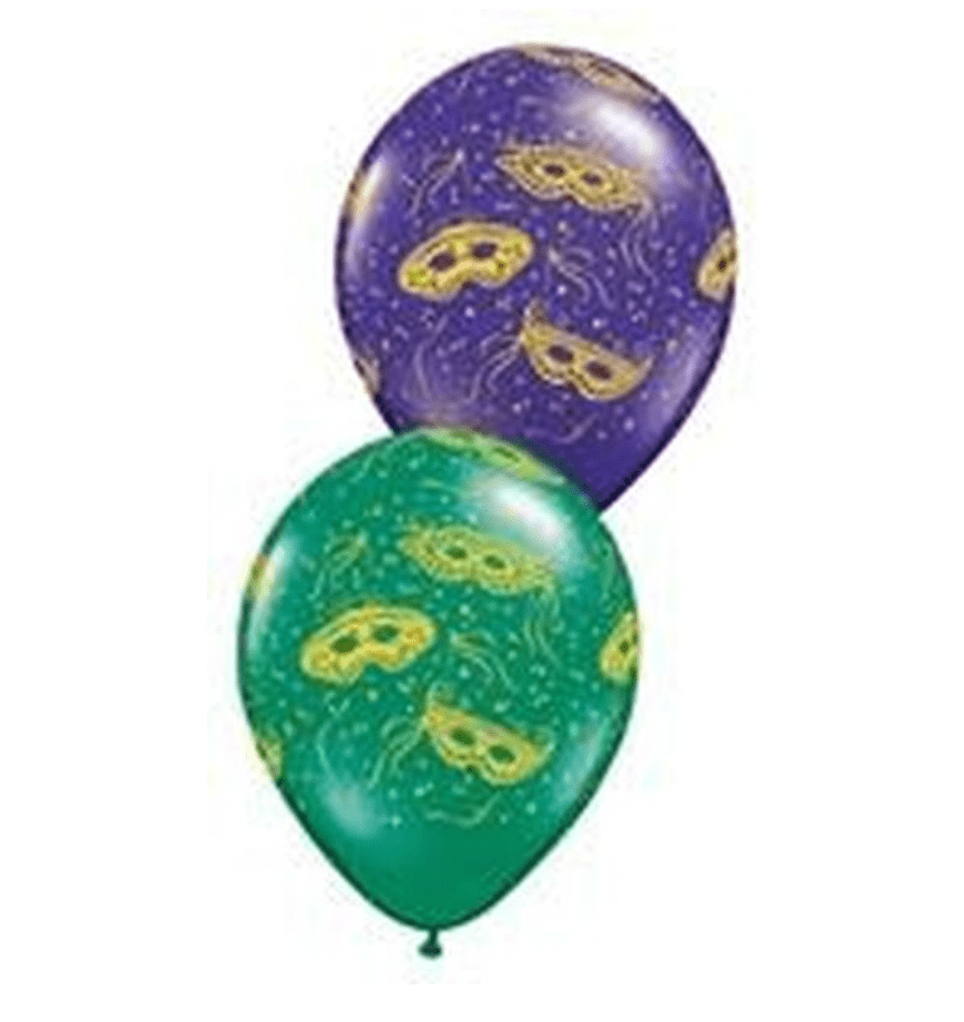 burton+burton Balloons Mardi Gras Assorted Printed Latex Balloons 11"