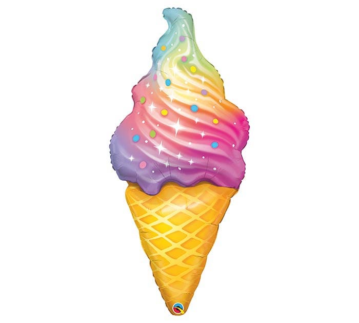 burton+burton Rainbow Swirl Ice Cream Balloon