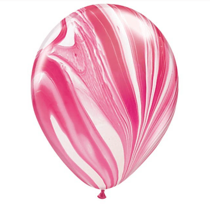 burton+burton Balloons Red and White Agate Printed Latex Balloons 11"