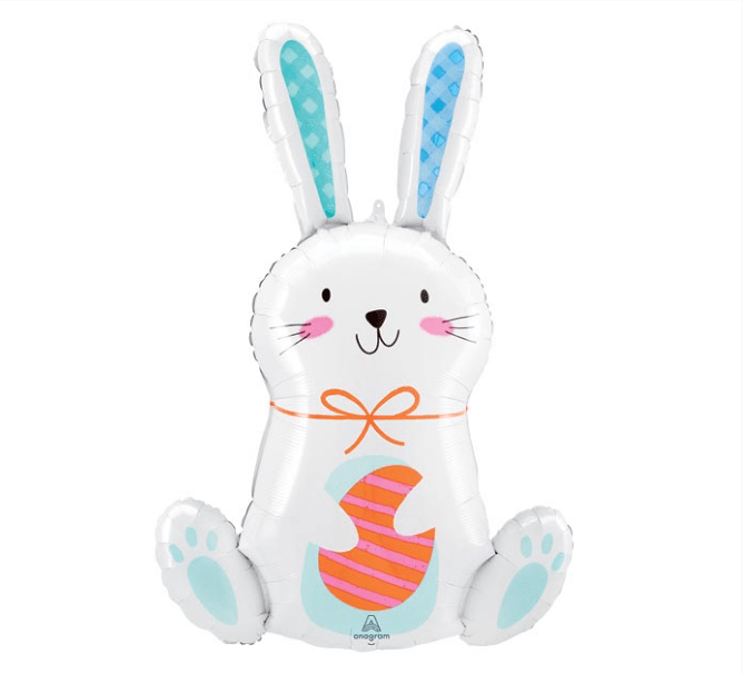 Burton + Burton Easter White Funny Bunny Balloon