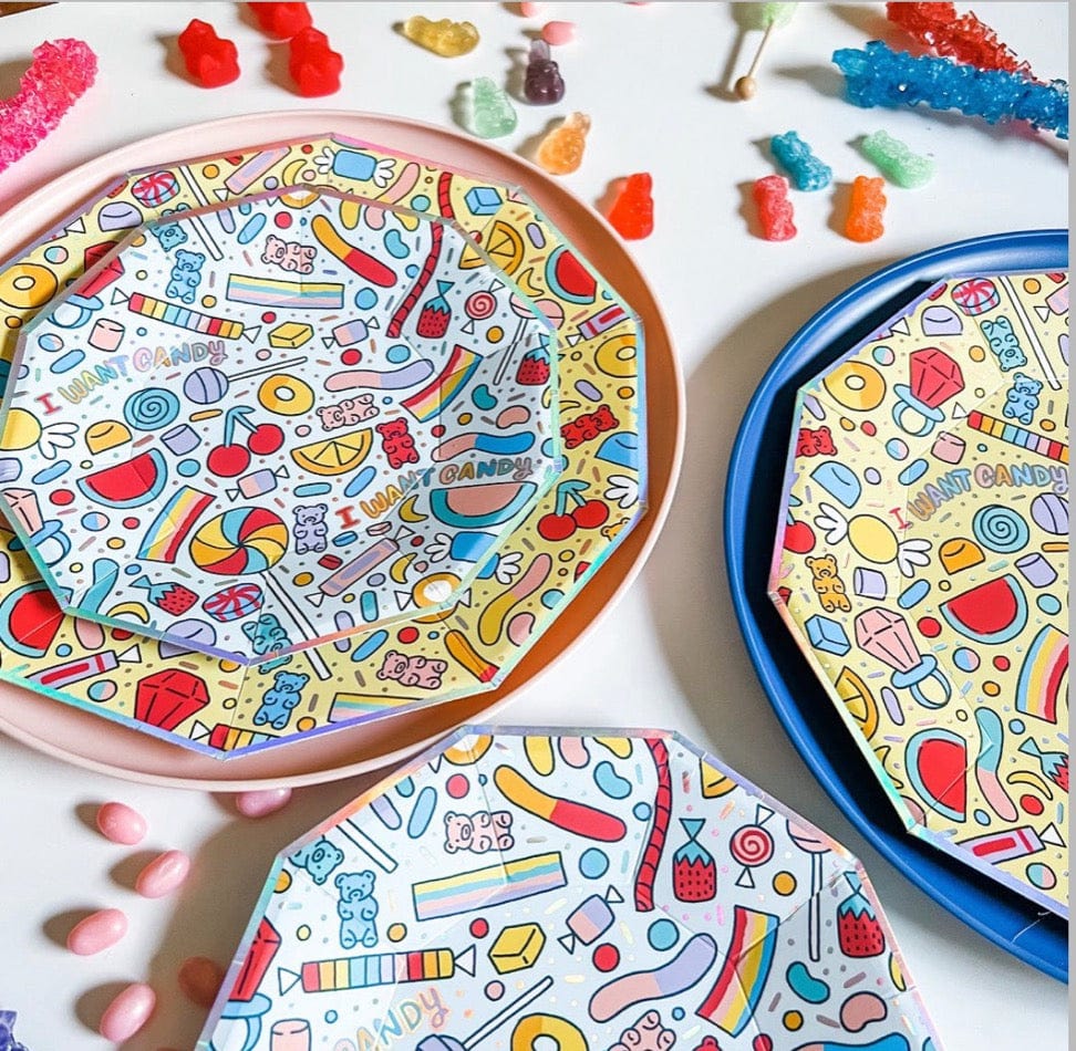 Coterie Party Supplies Party I Want Candy Plates LG