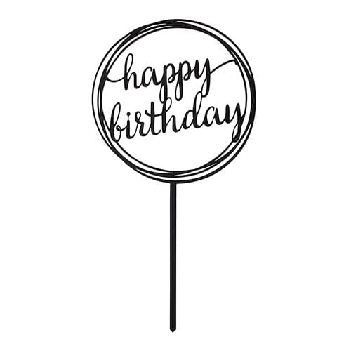 Creative Brands Party Birthday Cake Topper - Black