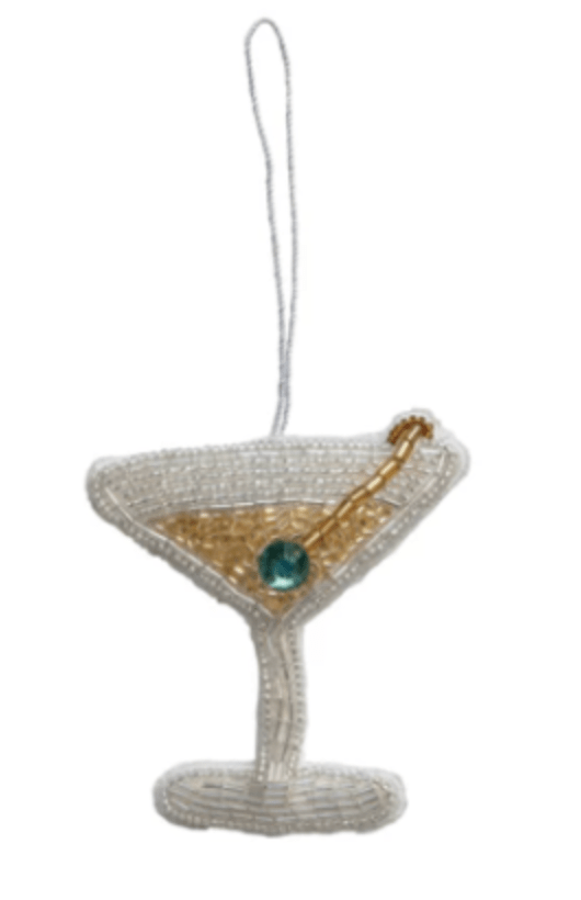 Creative Co-op Christmas Dirty Martini Fabric Cocktail Ornaments