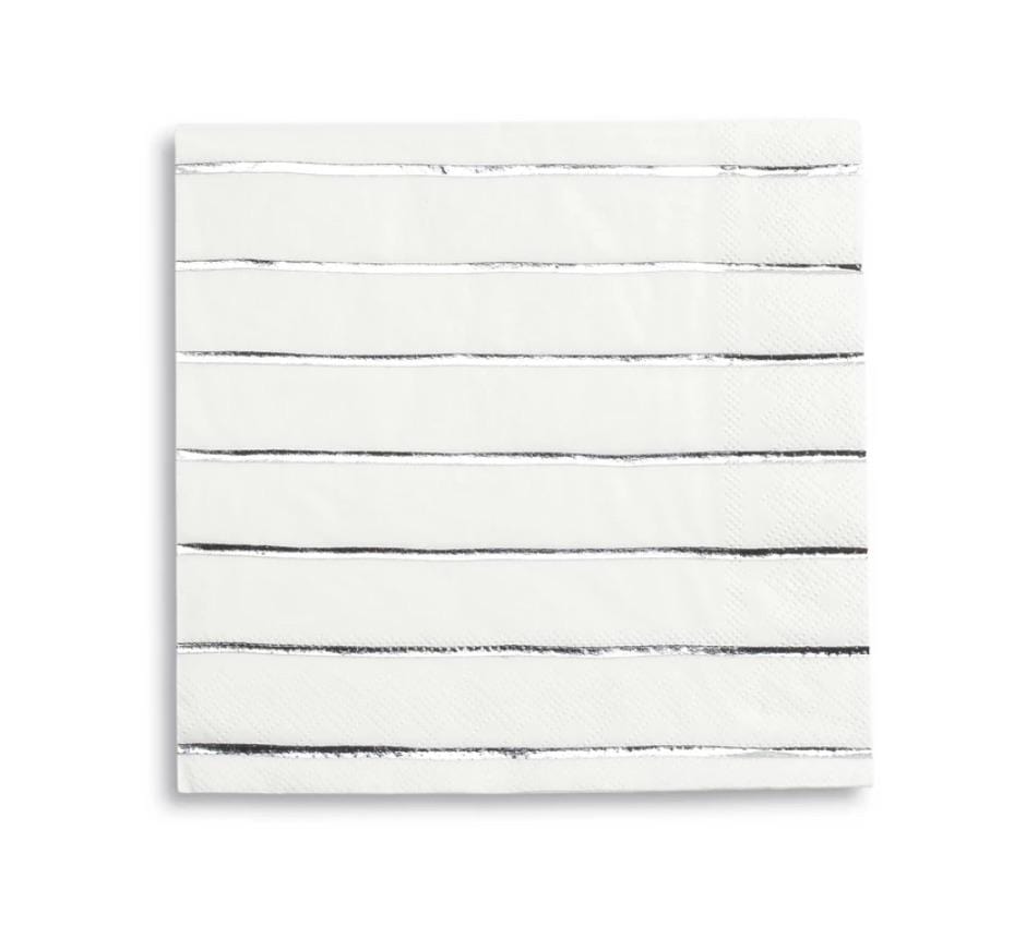 DayDream Society Party Silver Frenchie Stripe Large Napkins