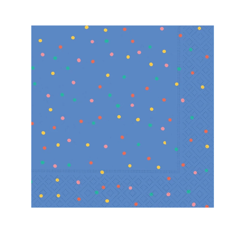 Design Design Party Blue Confetti Lunch Napkin