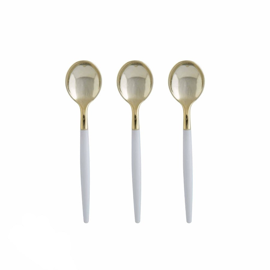 White and Gold Mini Spoons