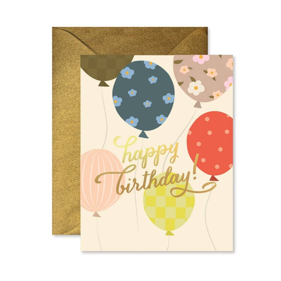 Patterned Balloons Birthday Card