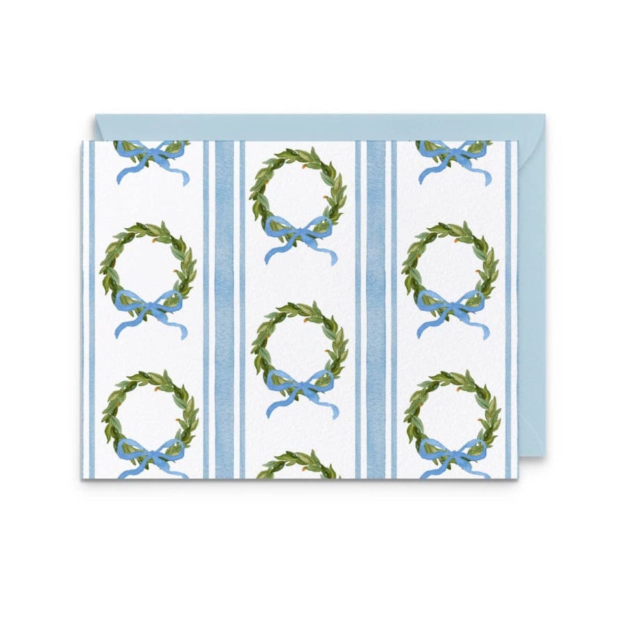 Ellen Davis Creative Christmas Striped Wreath Notecards: Boxed Set