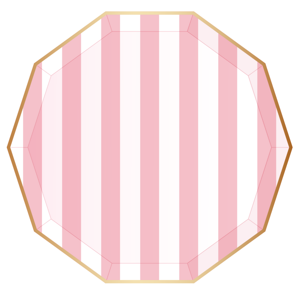 Petal Pink Cabana Stripe Plates