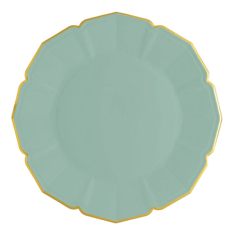 Sage Green Silk Dinner Plates